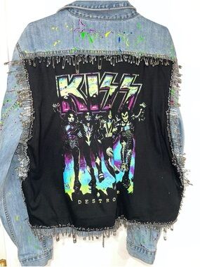One-of-One Handmade Kiss Denim Jacket